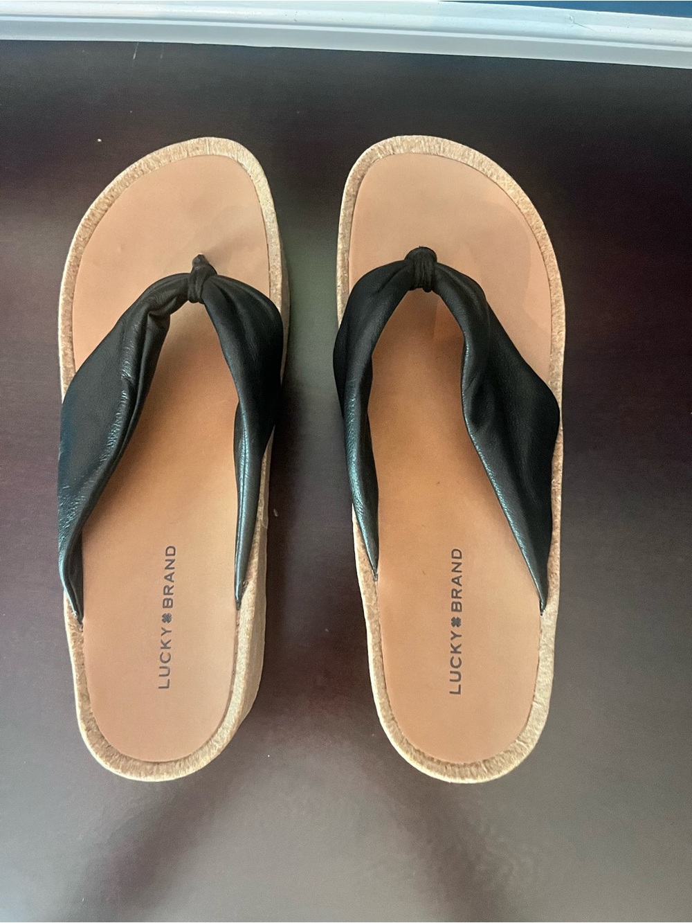 Lucky Brand Lellina Platform Thong Sandals Excellent Condition - Picture 11 of 16